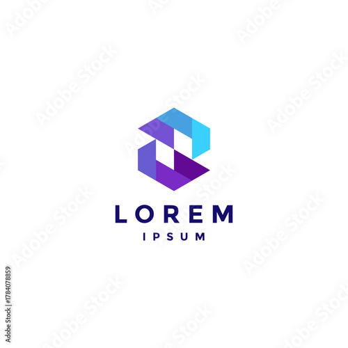 Geometric Trapezoid Hexagon S Letter Logo Design. Six Trapezoids Form Initial Letter S Logo Design.