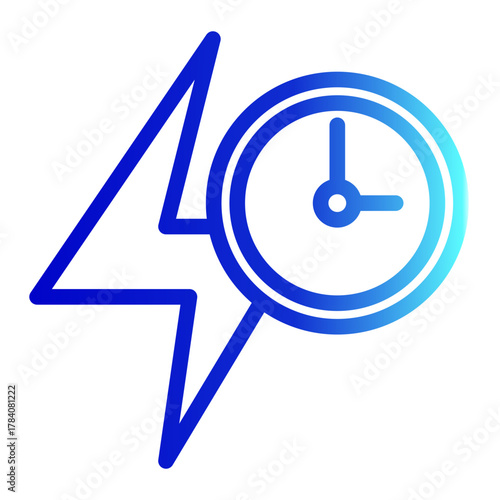 Prime Time Optimization Productivity Icon from Time Management Collection (Outline Gradient Style)