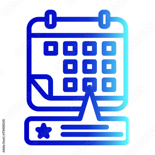 Event Schedule Determination Planning Icon from Time Management Collection (Outline Gradient Style)