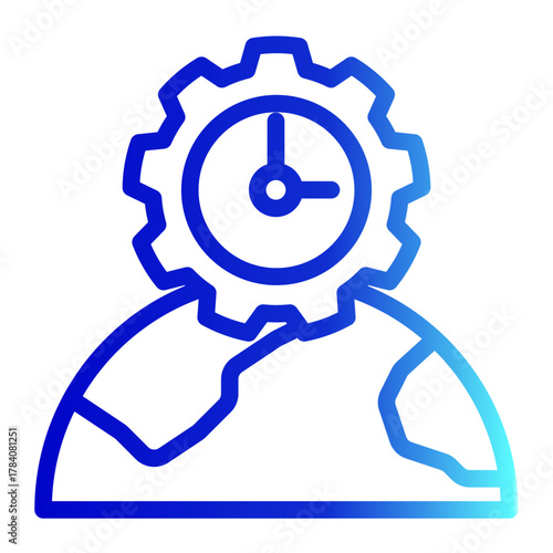 World Time Zone Global Icon from Time Management Collection (Outline Gradient Style)
