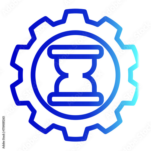 Work Process Hourglass Management Icon from Time Management Collection (Outline Gradient Style)