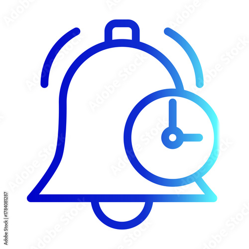 Notification Bell Time Alert Icon from Time Management Collection (Outline Gradient Style)