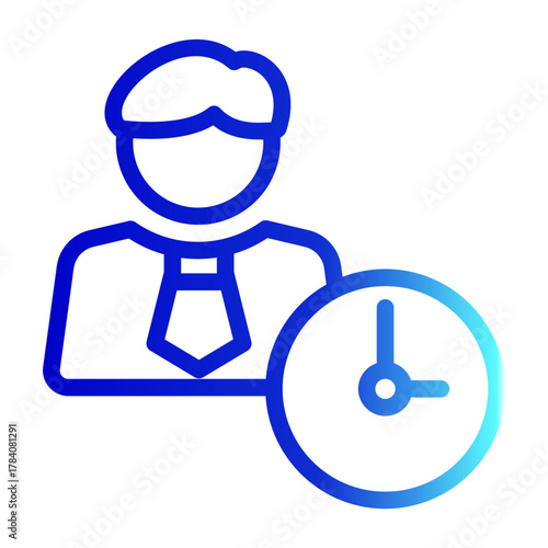 Professions Jobs Time Manager Icon from Time Management Collection (Outline Gradient Style)