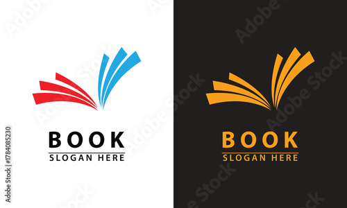 Dynamic open book logo with three spreading pages, symbolizing rapid learning, knowledge flow, education, open literature, digital library, and forward-thinking academic progress.