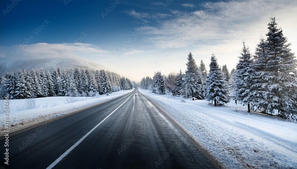 Obraz premium Snow Covered Road