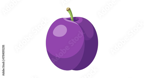 Captivating isolated plum illustration, with smooth texture and vibrant purple hues