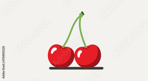 Charming Cherry Duo Vector Illustration with a Touch of Minimalist Design