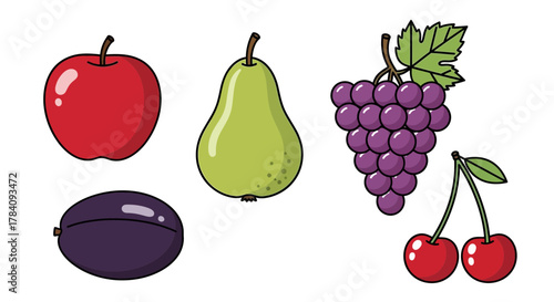 Vibrant illustration featuring an assortment of popular and delicious fruits