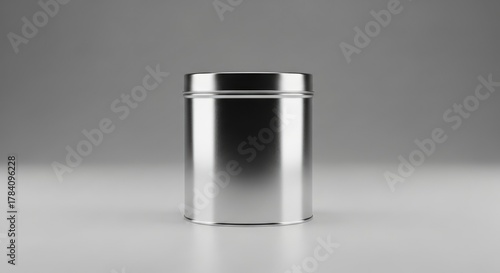 Modern silver container mockup, perfect for showcasing product packaging or food storage solutions today