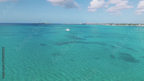 Day View Of Yacht, Cable Beach. NASSAU, NEW PROVIDENCE, BAHAMAS. MAY 29TH 2025
