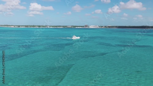 Day View Of Yacht, Cable Beach. NASSAU, NEW PROVIDENCE, BAHAMAS. MAY 29TH 2025
