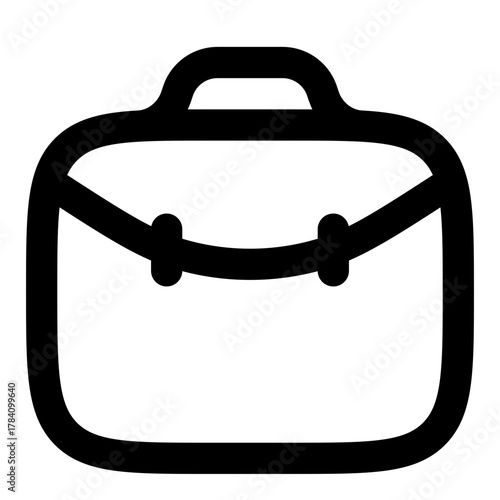 Professional black briefcase icon signifying business, career, job seeking, and financial success in a modern, minimalist style perfect for web design