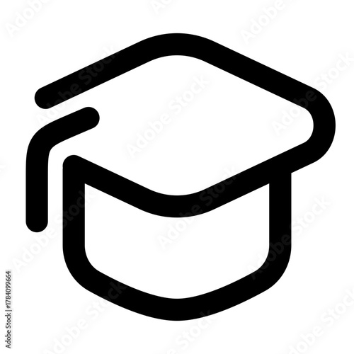 Graduation cap icon representing academic success, education, and achievement, great for schools, universities, and learning platforms