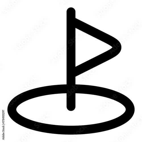 Simple golf flag icon, ready for the green, perfect for sports app interface design, golf tournament promotions, or course management system graphics