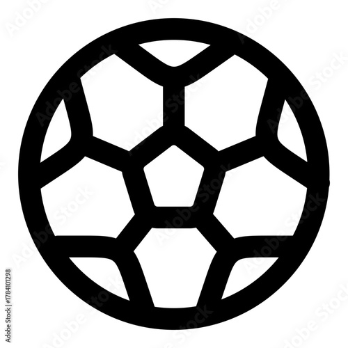 Classic soccer ball icon for sports and recreation, simple vector illustration, conveying energy, teamwork, and fitness for use in websites and apps