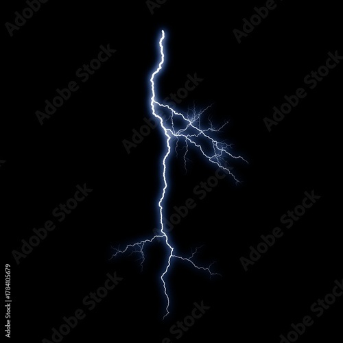 Obraz na płótnie Thin Lightning Strike with Electric Glow Effect
