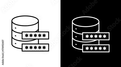 Data Masking  White Icon Set Design