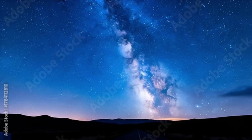 Wallpaper Mural 4k Majestic Milky Way Galaxy with Countless Stars over Dark Landscape Torontodigital.ca