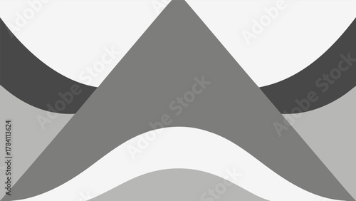 Abstract geometric composition in grayscale featuring overlapping shapes and smooth curves