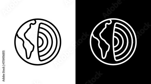 Geophysics  White Icon Set Design