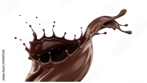 Vector illustration of chocolate splash on a white background