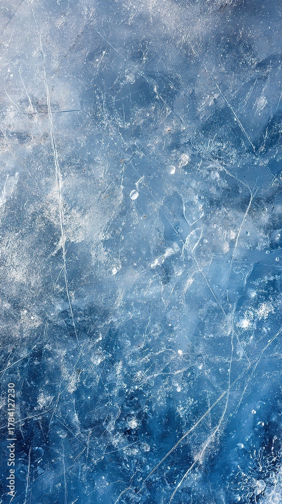 Fototapeta premium Ice Surface Texture Frozen Glass Abstract Crystal Clear Pattern Background Design Element