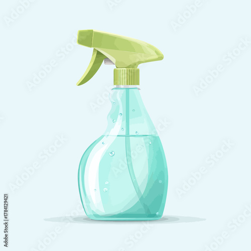 A Vector Illustration of a Trigger Spray Bottle Concept