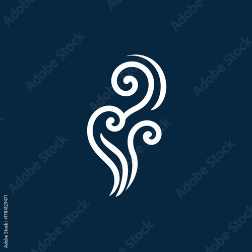 Abstract wind symbol swirling with dynamic lines