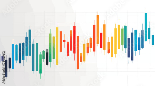 Colorful Vector Stock Market Chart Illustrating Financial Data
