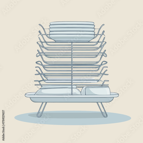 Dish rack concept design for drying kitchen utensils