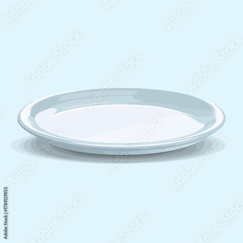 Oval Serving Dish Vector Concept Against White Background