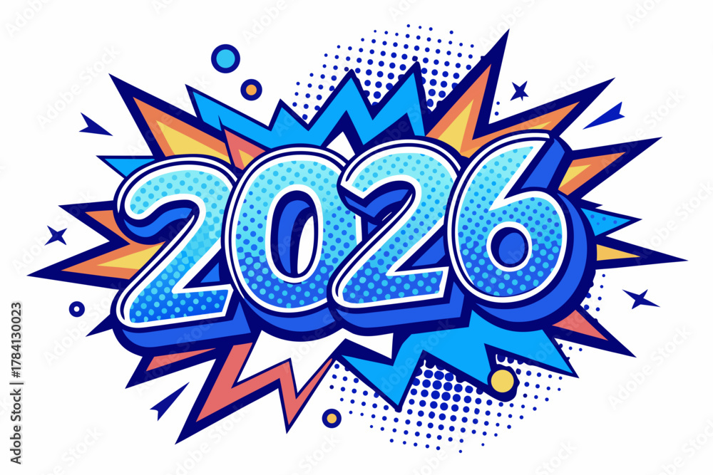 Obraz premium 2026 happy new year vector typography design