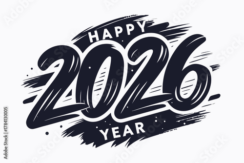 2026 happy new year vector typography design