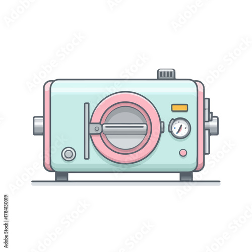 Sterilizer Machine Vector Icon Representing Cleaning Process