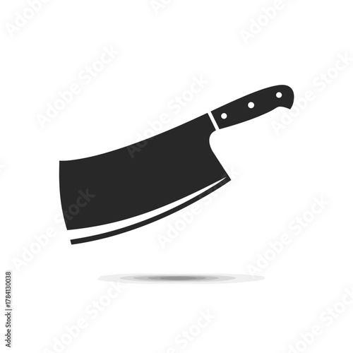 Vector Butcher Cleaver Knife Icon Concept