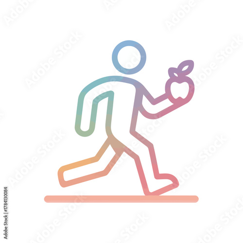 Vector Icon Representing Exercise and Diet Concepts