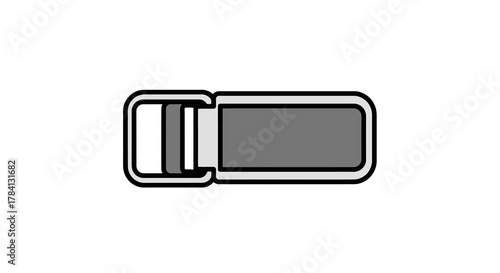 Zipper icon in a simplified, vector design, perfect for web and app user interface elements; versatile and scalable