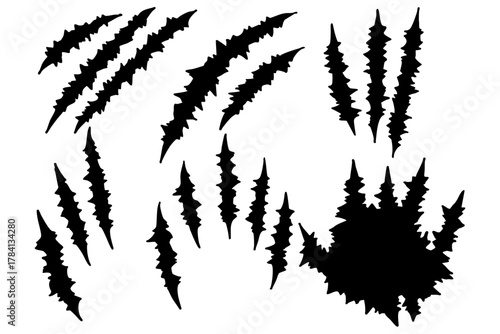 爪痕・傷口・切り傷のベクターセット｜ホラー・アクション・ハロウィンデザイン素材