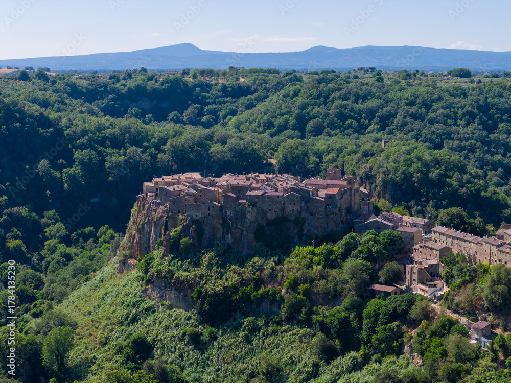 Obraz premium Aerial View of Calcata - Calcata, Italy