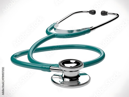 Medical stethoscope isolated on white background for healthcare diagnostic and cardiology consultation for doctors and nurses in hospitals and clinics