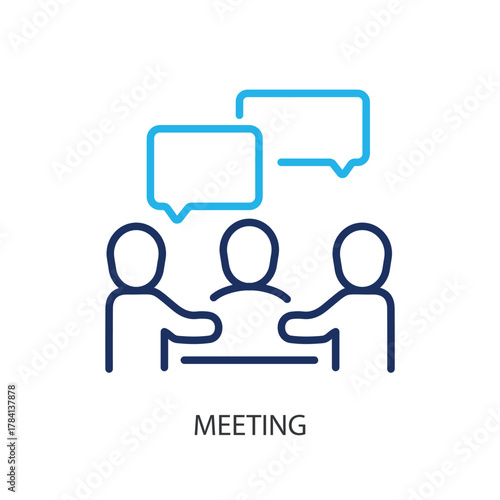 Meeting thin line icons. Original vector illustration.