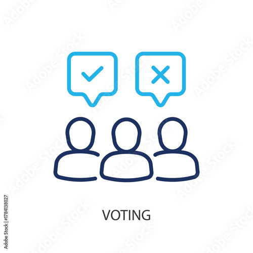 Voting thin line icons. Original vector illustration.
