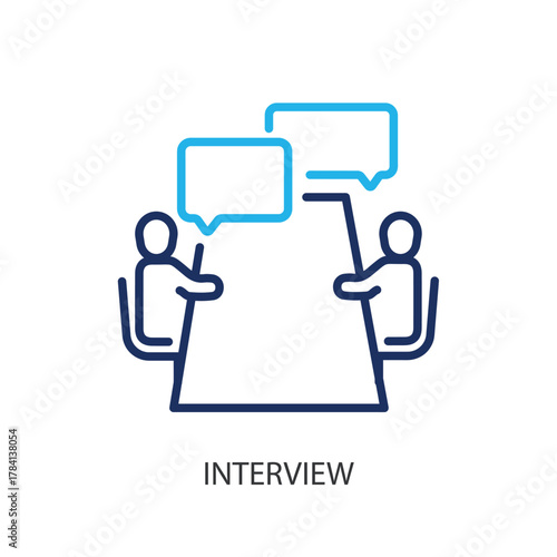 Interview thin line icons. Original vector illustration.