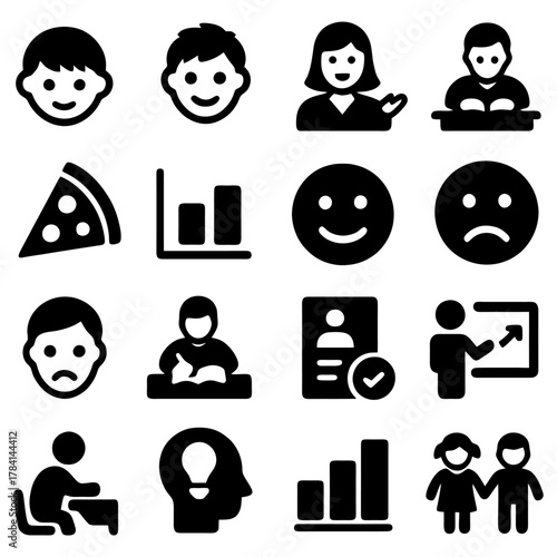 Iconic Symbolism: A captivating arrangement of various icons that capture the essence of different experiences and aspects of life.