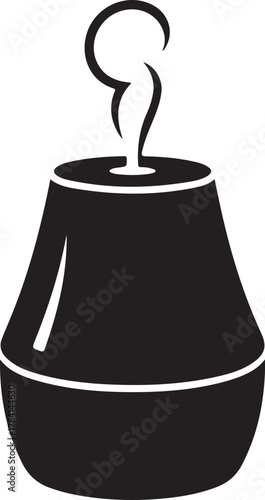 Black silhouette of an aroma diffuser isolated on white background