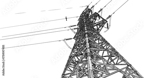 High-voltage, transmission, tower, electricity, infrastructure, lattice, engineering, power, pylon, energy, grid, metal, structure, cables, insulators, industrial, utility, distribution