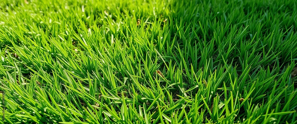 Fototapeta premium Green grass surface, perfect for outdoor scenes, pattern, top-down