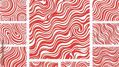 Abstract Red and White Swirl Patterns - A Dynamic Visual Symphony