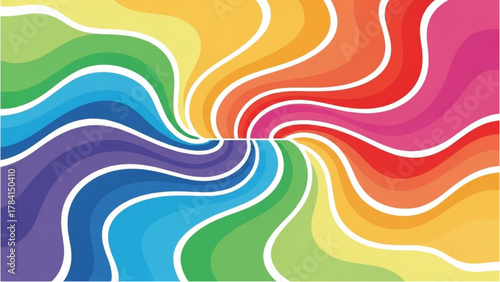 Rainbow Swirl Colorful Abstract Design with Vibrant Spectrum