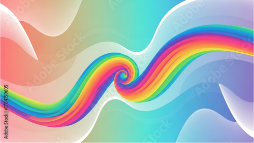 Rainbow Flow Abstract Colorful Swirl Background with Fluid Motion